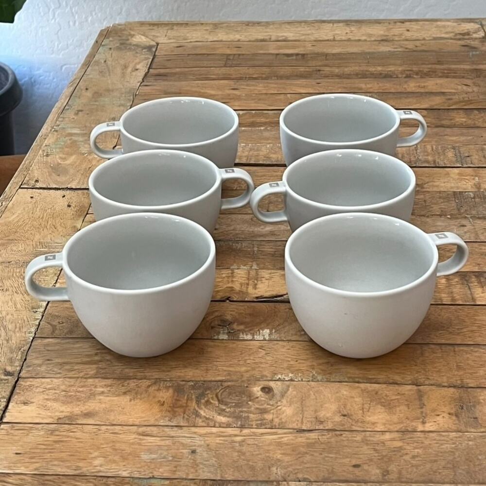 Nespresso Coffee Barista Collection Cappuccino Cups Light Gray Set of 6